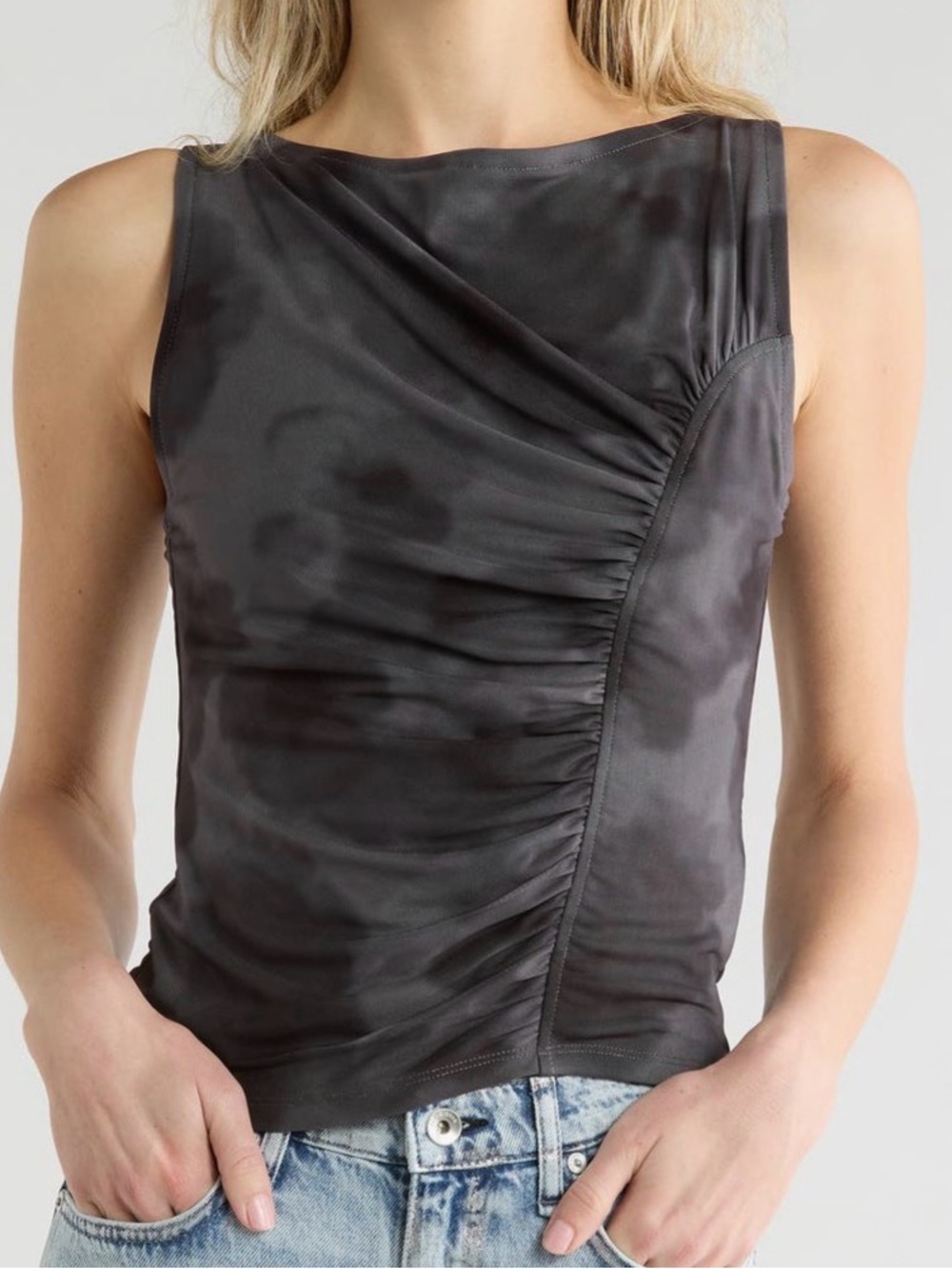 Rag and Bone Asymmetric Ruched Tank Top